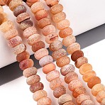 Natural Weathered Agate Beads Strands, Dyed & Heated, Rondelle, Sandy Brown, 7.5~9x4.5~5.5mm, Hole: 0.7~0.8mm, about 71~72pcs/strand, 13.39~13.58 inch(34~34.5cm)(G-N357-13A-04)