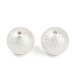 Compressed Cotton Pearl Beads, Eco-Friendly, Round, White, 10~11mm, Hole: 1.4mm(WOVE-V001-A01-10mm)