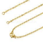 304 Stainless Steel Cable Chain Necklace Making, with Lobster Claw Clasps, Golden, 18.5 inch~18.8 inch(47~47.8cm), 1.5mm, Hole: 2.5mm(STAS-T040-PJ209-2-46)
