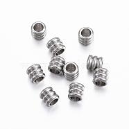 316 Stainless Steel Spacer Beads, Column, Stainless Steel Color, 4.5x5mm, Hole: 3mm(STAS-H376-58)