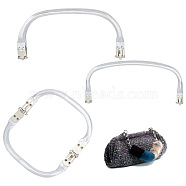 Elite 3Pcs 3 Style Aluminum Tube Handles Replacements, for Handmade Bag Handbags Purse Handles, Arch, Platinum & Silver, 12.55~24.4x7.8~11.3x2cm, 1pc/style(ALUM-PH0001-09)