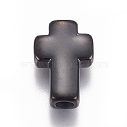 Ion Plating(IP) 304 Stainless Steel Beads, Cross, Gunmetal, 14x10x4mm, Hole: 2.5mm(X-STAS-F212-066B)