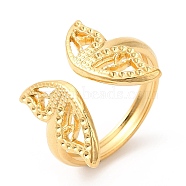 Ion Plating(IP) 201 Stainless Steel Open Cuff Ring, Butterfly Finger Ring for Women, Real 18K Gold Plated, US Size 6 1/2(16.9mm), 3mm(RJEW-E063-43G)