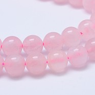 Natural Madagascar Rose Quartz Beads Strads, Grade A, Round, 10mm, Hole: 1mm, about 39pcs/strand, 15.5 inch(G-D654-10mm)