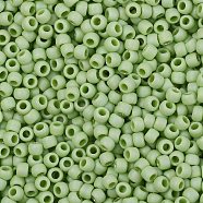 TOHO Round Seed Beads, Japanese Seed Beads, (404F) Lime Green Opaque Rainbow Matte, 8/0, 3mm, Hole: 1mm, about 1110pcs/50g(SEED-XTR08-0404F)