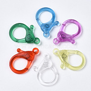 Transparent Acrylic Lobster Claw Clasps, Mixed Color, 35.5x25x6mm, Hole: 3.5mm(TACR-T023-01C)