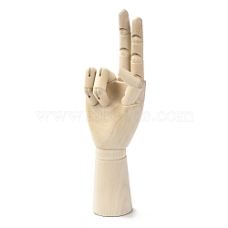 Wooden Artist Mannequin, with Flexible Fingers, Palm, BurlyWood, 290x110x57.5mm(DIY-P024-C03)