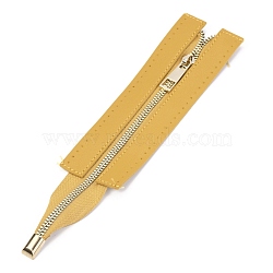 PU Leather Zipper Sewing Accessories, for DIY Woven Bag Hardware Accessories, Gold, 25.4x5.3x0.95cm(FIND-H213-01C)