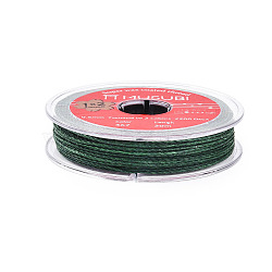 2-Ply Round Waxed Cotton Thread Cords, Import From Japan, Dark Green, 0.5mm, about 21.87 Yards(20m)/Roll(YC-T004-01A-13)