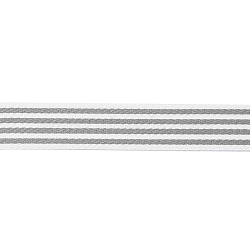 Flat Polycotton Stripe Ribbon, Gray, 1-5/8 inch(40mm)(OCOR-XCP0001-83B)