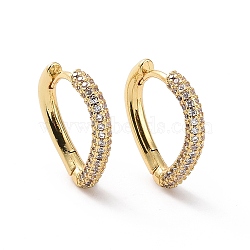 Clear Cubic Zirconia Teardrop Hinged Hoop Earrings, Brass Jewelry for Women, Cadmium Free & Nickel Free & Lead Free, Real 18K Gold Plated, 15.5x15.5x2.5mm, Pin: 0.8mm(EJEW-P206-12G)