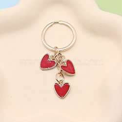 Zinc Alloy Keychain, with Enamel, Heart, Red, 7.5cm(PW-WG48F58-03)