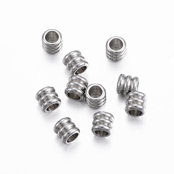 316 Stainless Steel Spacer Beads, Column, Stainless Steel Color, 4.5x5mm, Hole: 3mm