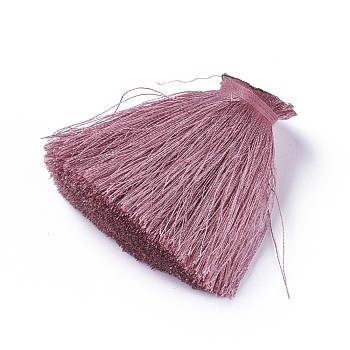 Polyester Tassel Decoration Accessories, Rosy Brown, 50~56x18~21mm