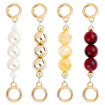 CHGCRAFT ABS Pearl Beads Bag Extender Chains, with Light Gold Alloy Clasp, Mixed Color, 145~146mm