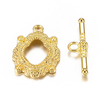 Alloy Toggle Clasps, Cadmium Free & Lead Free, Antique Golden Color, Oval: 24x17mm, Hole: 2mm, Bar: 26x7mm, Hole: 2.5mm