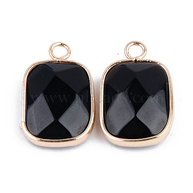 Faceted Natural Black Stone Pendants(G-S359-179B)-2