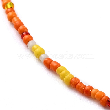 Glass Beaded Necklace(NJEW-Z029-05M)-2