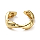 Rack Plating Brass Twist Wave Open Cuff Rings for Women(RJEW-Q777-08G)-2