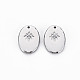 304 Stainless Steel Micro Pave Clear Cubic Zirconia Charms(STAS-N097-094P-NR)-1