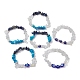 6Pcs 6 Style Natural & Synthetic Mixed Gemstone Stretch Bracelets Set(BJEW-JB10133)-1
