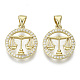 Brass Micro Pave Cubic Zirconia Pendants(X-ZIRC-S061-199A-G-NF)-1