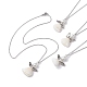 Angel Alloy and Spiral Shell Pendant Necklaces(NJEW-JN04841)-1