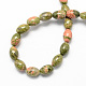 Oval Shaped Natural Gemstone Unakite Stone Beads Strands(G-S106-12x8mm-04)-2