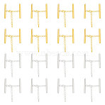 20Pcs 2 Colors Iron Chain Extender, End Chains with Slide on End Clasps and Lobster Claw Clasps, Platinum & Golden, 42mm, Hole: 3mm, 10Pcs/color(IFIN-UN0001-09)