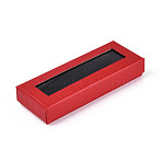 Cardboard Jewelry Boxes, for Necklaces, Earring, with Rectangle Clear Window and Black Sponge Inside, Rectangle, Red, 12.1x4.6x2.2cm(CBOX-N015-03B)