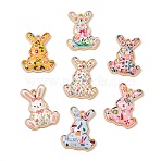 Printed Alloy Enamel Pendants, Rabbit Charms, Golden, Mixed Color, 25x19.5x3mm, Hole: 1.6mm(AL-CBA5CD4-04G)