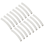 30Pcs 925 Sterling Silver Tube Beads, Curved Tube Beads, Silver, 15x1.5mm, Hole: 0.9mm(STER-PH0001-43)