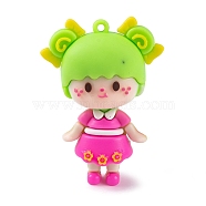 Girl Doll PVC Plastic Pendants, Lollipop, 56x41x20.5mm, Hole: 2.5mm(KY-S172-12A)