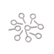Iron Screw Eye Pin Peg Bails, For Half Drilled Beads, Platinum, 10x5mm, 200pcs/bag(CABI-PW0001-244B-P)