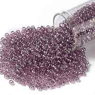 TOHO Round Seed Beads, Japanese Seed Beads, (166) Transparent AB Light Amethyst, 8/0, 3mm, Hole: 1mm, about 10000pcs/pound(SEED-TR08-0166)