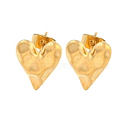 Heart 304 Stainless Steel Ear Studs, Stud Earrings for Women, Golden, 16x13mm(EJEW-L290-025G)