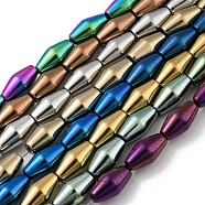 Electroplated Synthetic Non-magnetic Hematite Beads Strands, Bicone, Mixed Color, 6.2~6.5x12~12.5mm, Hole: 1.4mm, about 33pcs/strand, 16.89''(42.9cm)(G-Z032-B02-02)