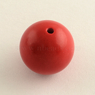 Round Cinnabar Beads, FireBrick, 8mm, Hole: 1.5mm(X-CARL-Q002-8mm)
