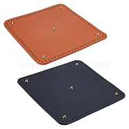 WADORN 2 Pcs 2 Colors PU Leather Square Bag Nail  Bottom, Insert Cushion Base, for Knitting Bag, Women Bags Handmade DIY Accessories, Mixed Color, 25.1x25.2x1.15cm, Hole: 5.5mm, 1pc/color(DIY-WR0001-84)