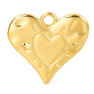 Stainless Steel Heart Pendants, Golden, 24x25x2mm, Hole: 3mm(FIND-PW0011-042G)