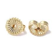 Brass Earring Nuts, Lead Free & Cadmium Free, Flower, Real 24K Gold Plated, 6x3.5mm, Hole: 1mm(KK-K383-25B-G)