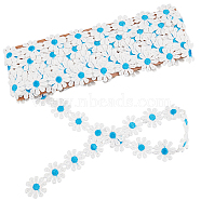 Gorgecraft Polyester Ribbon, for Curtain Lace Trimmings, Daisy, Sky Blue, 1 inch(25mm), about 5yards/card( 4.57m/card)(OCOR-GF0001-24C)