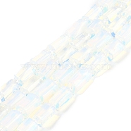 Opalite Beads Strands, with Seed Beads, Faceted, Column, 11~12x6~8mm, Hole: 0.5mm, about 28~32pcs/strand, 15.35''~16.14''(39~41cm)(G-M403-B33-02)