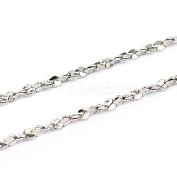 304 Stainless Steel Chains, Soldered, Stainless Steel Color, 1.5x0.5mm(CHS-L001-170-0.5mm)