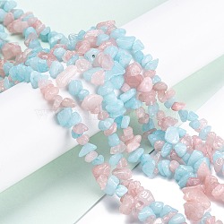 Natural White Jade Beads Strands, Imitation Morganite, Chip, Dyed, 3~16x3~8mm, Hole: 0.7mm, 80~81cm(G-G011-15-1)