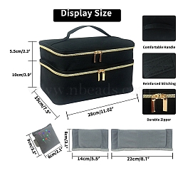 Polyester Sewing Accessories Storage Bag for Sewing Supplies, Rectangle, Black, 28x19x15.5cm(PW-WG032D4-01)