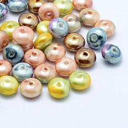 Baking Paint Acrylic Beads, Drum, Mixed Color, 8x4.5mm, Hole: 1mm, about 2940pcs/500g(MACR-K331-15)