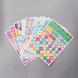 Planner Stickers Set, for Office & School Plans and Calendar, Work, Daily to Do, Budget, Family, Holidays, Journaling, Mixed Color, 22.1x16.5x0.01cm, 12sheets/set(DIY-WH0161-31)