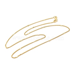 2mm Rack Plating Brass Curb Chain Necklaces for Women Men, Cadmium Free & Lead Free, 901 Stainless Steel Clasp, Long-Lasting Plated, Real 18K Gold Plated, 19.29 inch(49cm)(MAK-L044-24G)