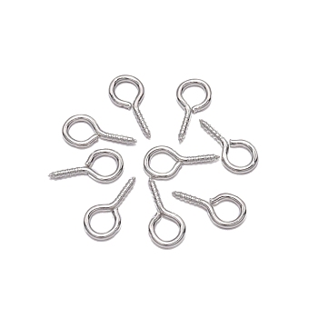 Iron Screw Eye Pin Peg Bails, For Half Drilled Beads, Platinum, 10x5mm, 200pcs/bag